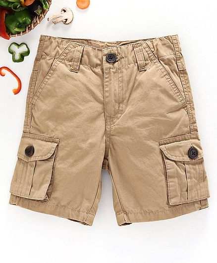 Ed-a-Mamma Solid Colour Cargo Shorts - Khaki
