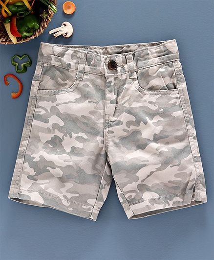 Ed-a-Mamma Camouflage Printed Shorts - Beige