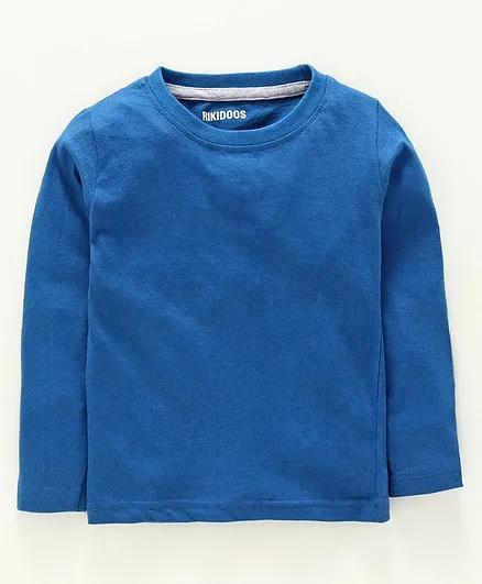 Rikidoos Solid Full Sleeves Tee - Blue