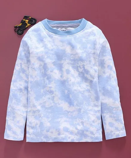 Rikidoos Full Sleeves Printed T-Shirt - Light Blue