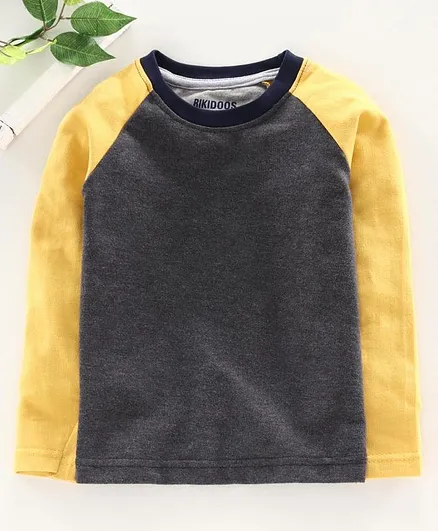 Rikidoos Solid Full Sleeves Tee - Dark Grey