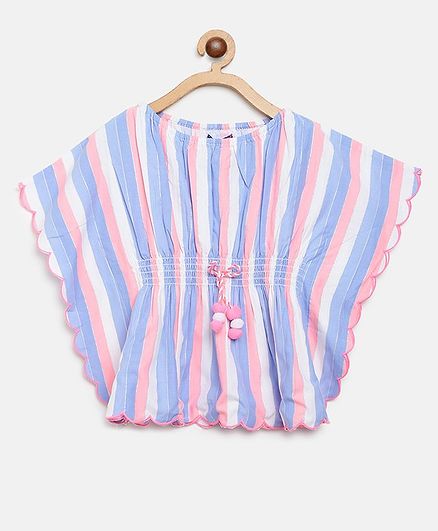 Natilene Half Sleeves Striped Top - Multicolor