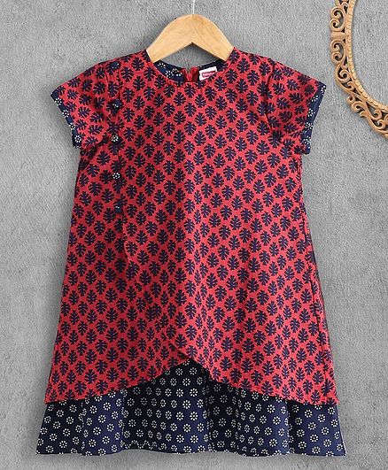 Babyhug Short Sleeves Printed Kurti - Pink