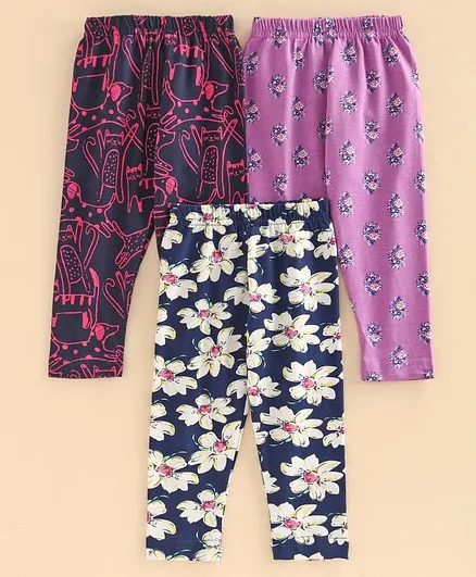 Cucumber Full Length Lounge Pant Pack of 3 - Pink Blue
