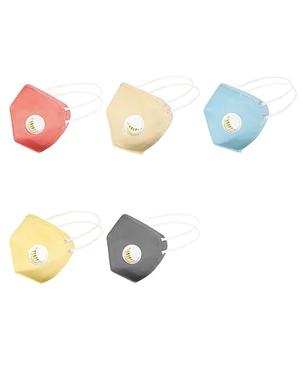 JS Care GC-N95 Pack Of 5 Ply Face Mask Anti Viral & Anti Bacterial & Reusable - Multicolor