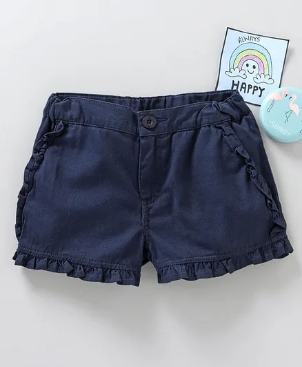 Under Fourteen Only Ruffle Detailed Shorts - Navy Blue