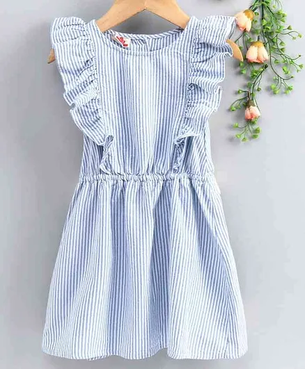 Under Fourteen Only Sleeveless Striped Dress - Blue