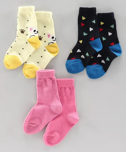 Model Ankle Length Sock Set of 3 - Pink Blue
