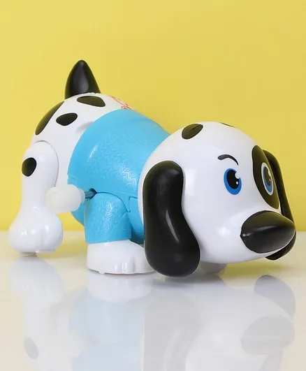 Wind Up Puppy Toy - White Blue