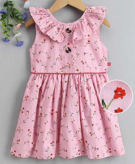 Twetoons Sleeveless Frock Floral Print - Pink