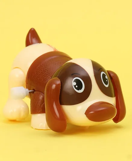 Puppy Shaped Wind Up Toy Brown - Length 9.5 cm