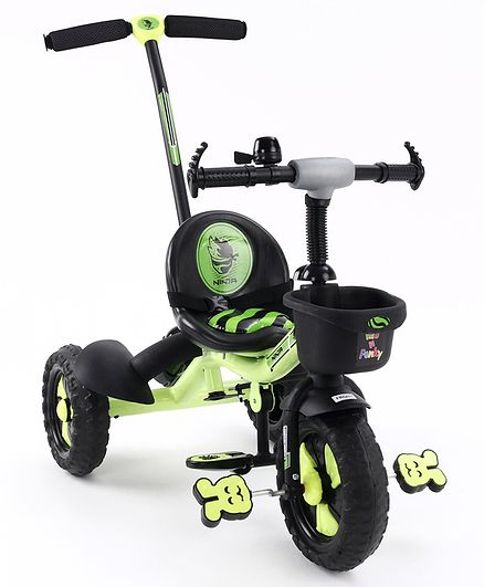 Plug & Play Tricycle With Parental Push Handle - Green