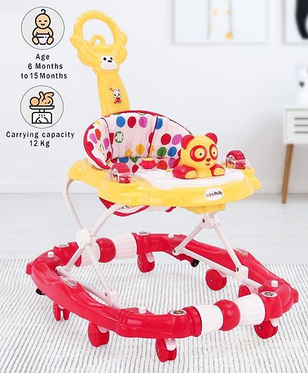 Baby Walker Cum Rocker With Parental Push Handle - Yellow