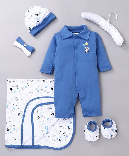 Mee Mee Pampering Gift Set Balloon Print Pack of 7 - Blue White