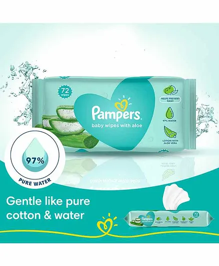 Pampers Baby Wipes with Aloe - 144 pcs (Pack of 2)