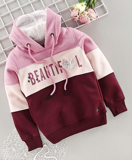 Stupid Cupid Beautiful Print Full Sleeves Hoodie - Burgundy
