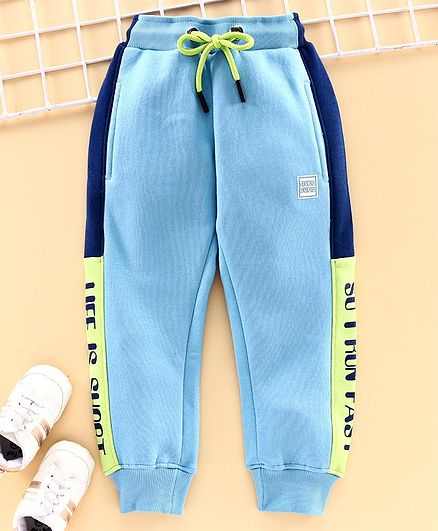 Stupid Cupid Text Print Full Length Lounge Pants - Blue