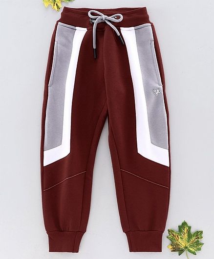 Stupid Cupid Colour Blocked Full Length Lounge Pants - Brown