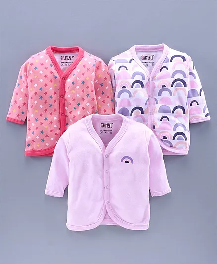 Bumzee Pack of 3 Full Sleeves Star Print Jablas - Light Pink