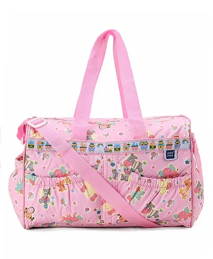 Mee Mee Elephant Print Diaper Bag - Pink