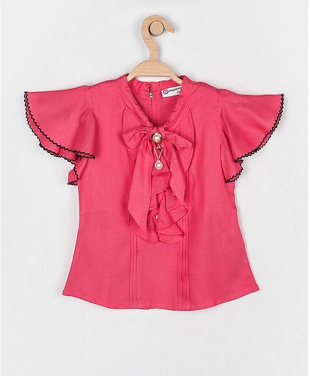 Peppermint Short Sleeves Solid Top - Peach