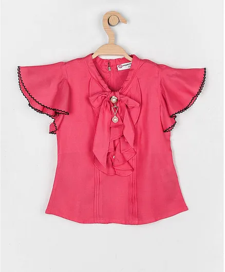 Peppermint Short Sleeves Solid Top - Peach
