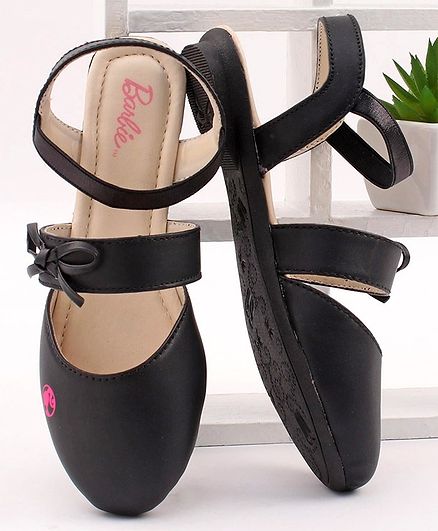 Barbie Sandals with Bow Applique - Black