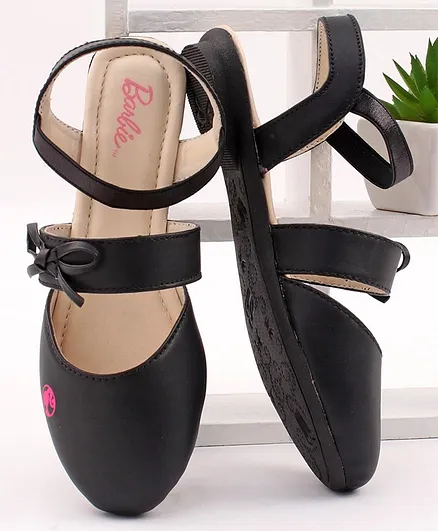 Barbie Sandals with Bow Applique - Black