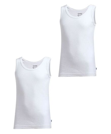 Jockey Sleeveless Solid Vest - White