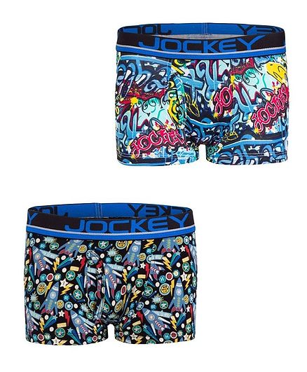 JOCKEY Pack of 2 Printed Trunks - Assorted Printed (7-8 Y)