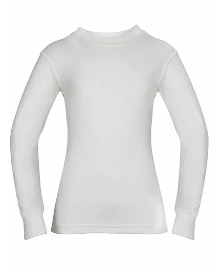 Jockey Kids Full Sleeves Solid Colour Thermal Tee - Off White