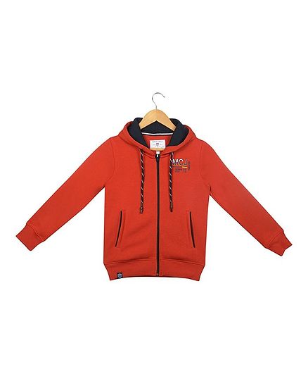 Monte Carlo Full Sleeves Text Printed Hooded Jacket - Light Brown