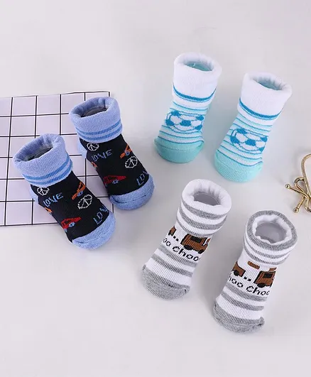 Cute Walk by Babyhug Socks Shoes Pack of 3 - Multicolor