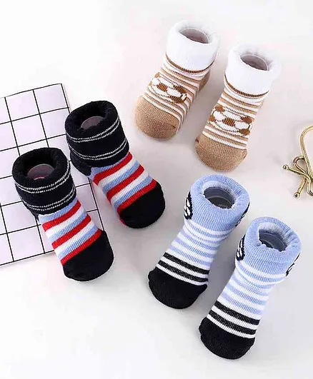 Cute Walk by Babyhug Socks Shoes Pack of 3 - Multicolor