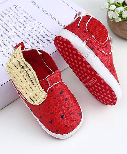 Cute Walk by Babyhug Angel Wing Booties - Red