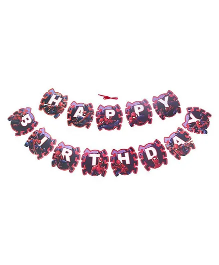 Disney Amazing Spiderman Birthday Banner - Multicolor