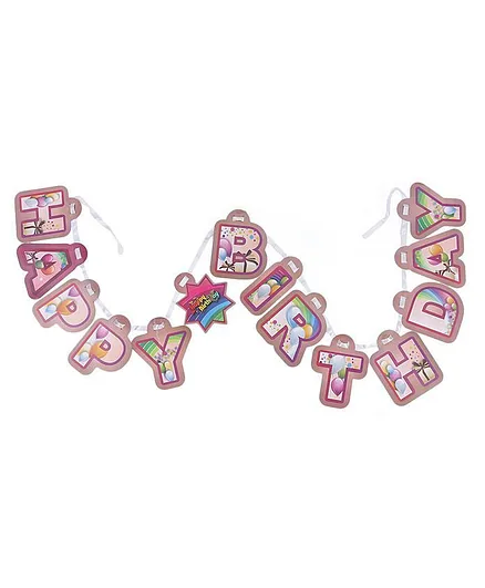 Karmallys Happy Birthday Banner - Pink