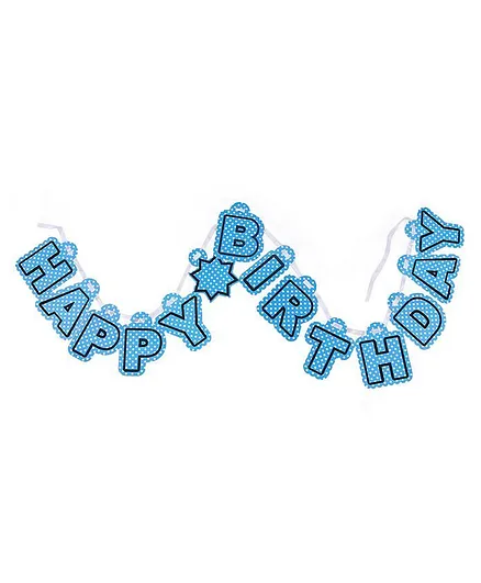 Karmallys Happy Birthday Banner - Blue