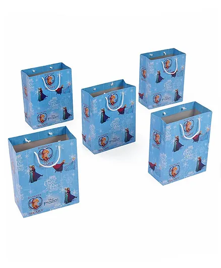 Disney Frozen Gift Bags Elsa & Anna Print Blue Big - Pack of 5