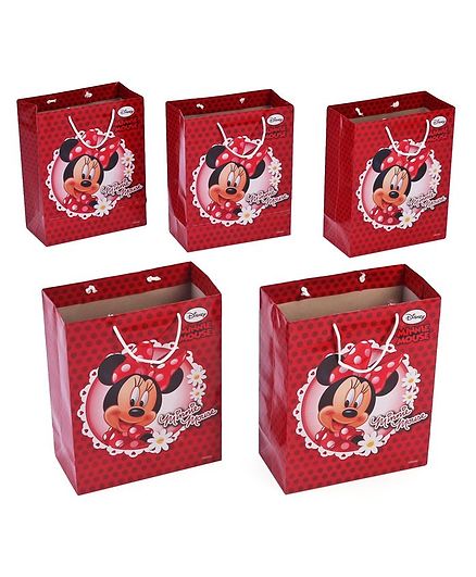 Disney Minnie Mouse Themed Gift Bags Red - Pack of 5