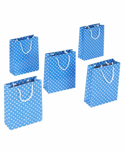 Karmallys Polka Dotted Gift Bags Blue - Pack of 5