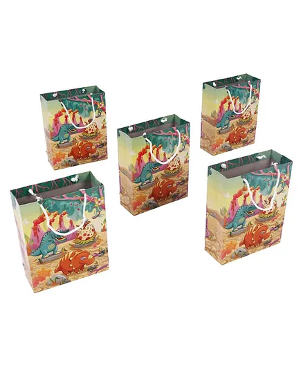 Karmallys Dino Themed Gift Bags Multicolour - Pack of 5