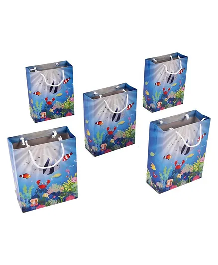 Karmallys Under Water Themed Gift Bags Blue - Pack of 5