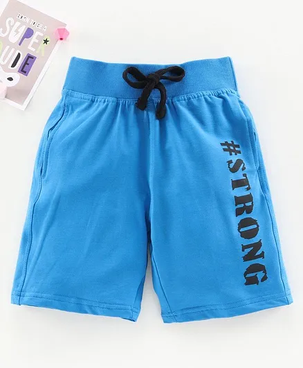 Doreme Knee Length Shorts Strong Print - Blue