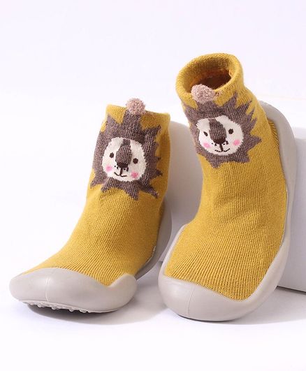 Cute Walk by Babyhug Sock Shoes - Yellow