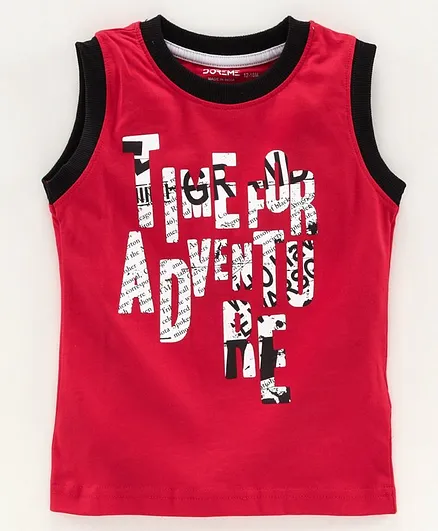 Doreme Sleeveless Tee The For Adventure Print - Red