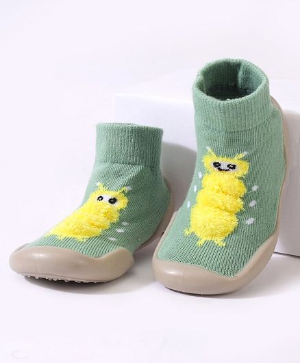 Cute Walk by Babyhug Sock Shoes - Green