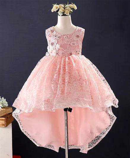 Mark & Mia Sleeveless Lace High Low Party Frock - Pink