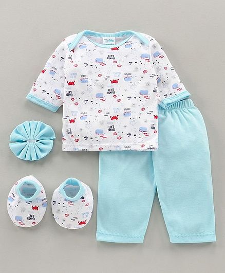 Montaly Infant Clothing Gift Set Pack of 4 - Blue