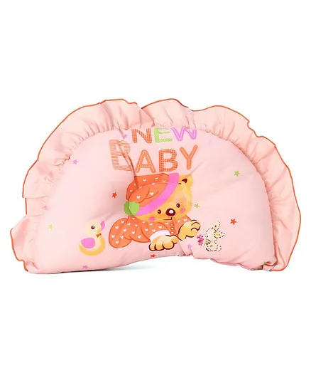Montaly Frill Border Neck Support Pillow - Orange